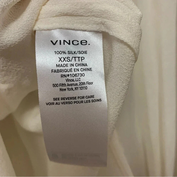 Vince. Shirred Silk Popover Blouse - Picture 11 of 12